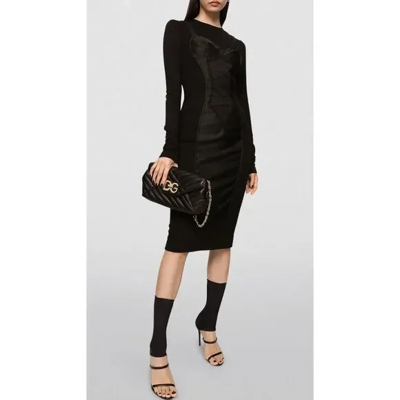 Dolce & Gabbana Black Midi Sheath Dress Made in Italy NWOT Size 36/0 - Picture 6 of 12